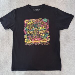 Killer Acid Limited Edition Bad Vibes Psychedelic Stoner Hippie Graphic Tshirt L